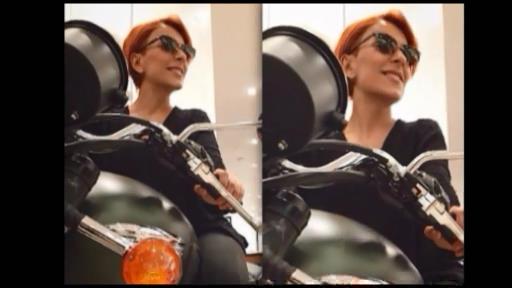 Tünzalə Ağayeva motosikletə mindi 