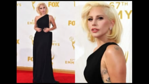 Ledi Qaqa dekolteli geyimi ilə diqqət çəkdi