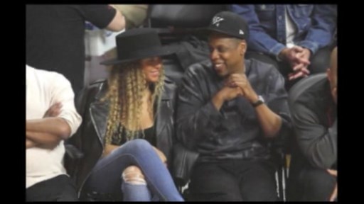 Beyons əri Cey Zi ilə basketbol matçını izlədi.