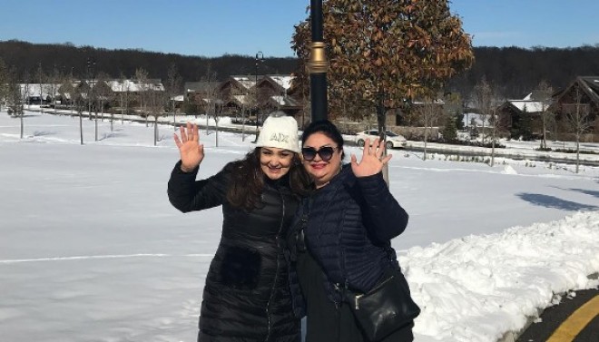 Nazpəri ilə Almaz Ələsgərli istirahətdə - foto