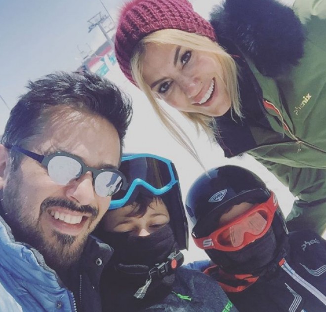 Boşanan cütlük övladları ilə xizək sürməyə getdi