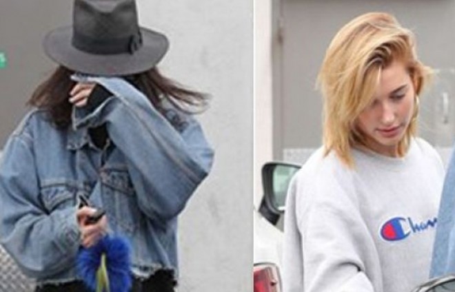 Kendal gözəllik salonundan çıxan zaman üzünü gizlətdi