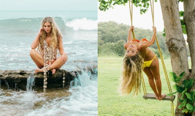 İsveçli modeldən qayalıqda iddialı fotosessiya