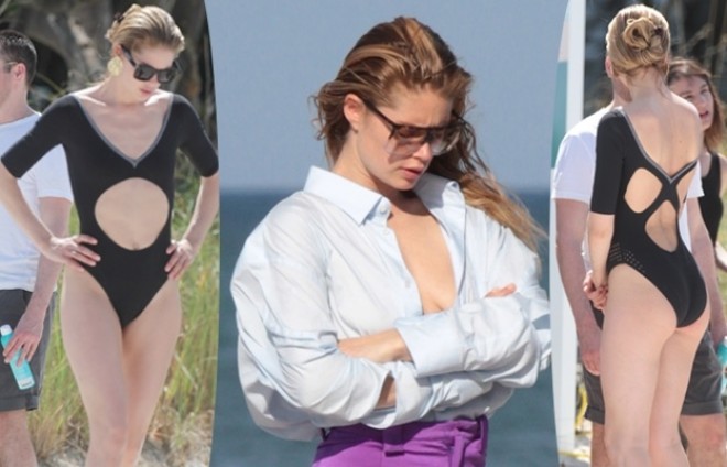 Məşhur model çimərlikdə fotokamera qarşısına keçdi