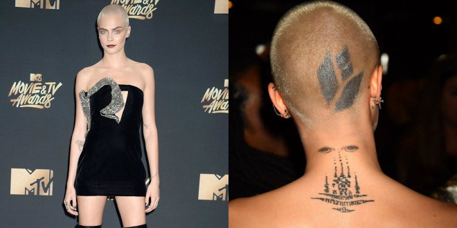 Kara Delevin döymələri ilə göz önündə - fotolar