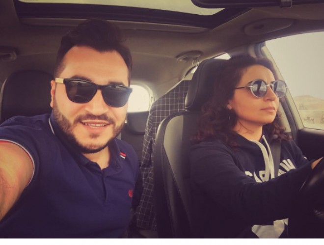 Elvinlə Sevinc Şamaxı yolunda - foto