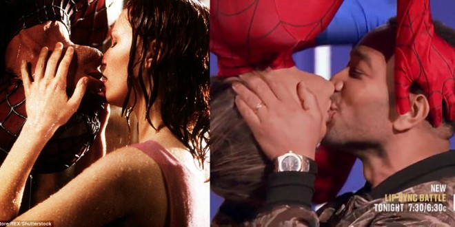 Məşhur cütlük verilişdə “Spider Man” filminin öpüş səhnəsini canlandırdı