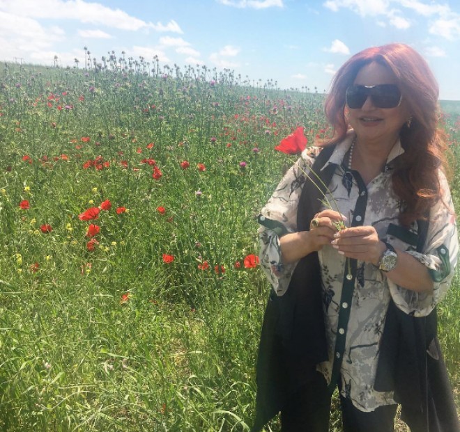 Xalq aristinin Şamaxı gəzintisi - foto