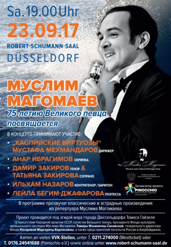 Almaniyada Müslüm Maqomayevin 75 illiyinə həsr edilən konsert keçiriləcək