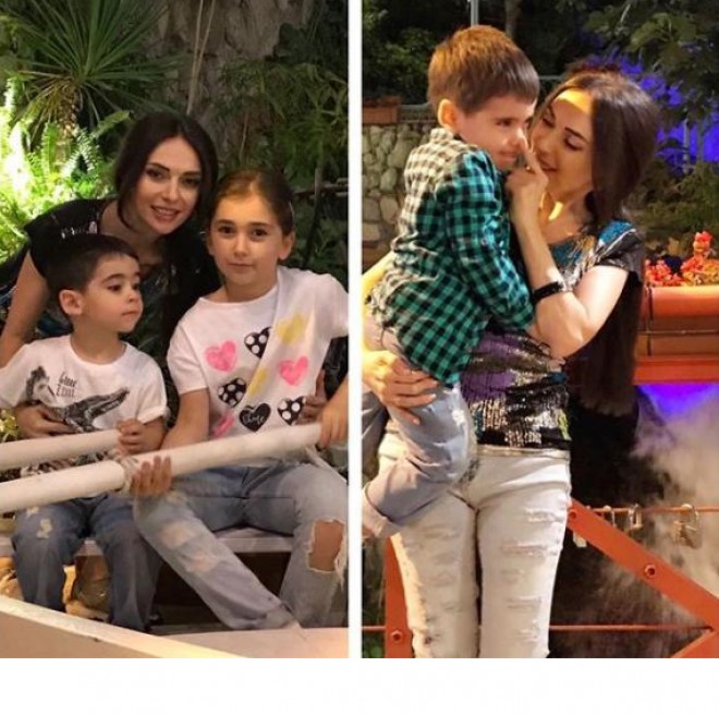 Manana qızı və oğlu ilə istirahətdə - foto