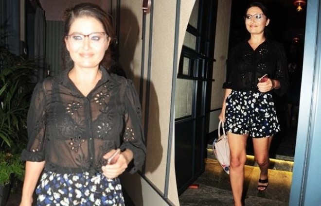 Nurgül transparan köynəkdə