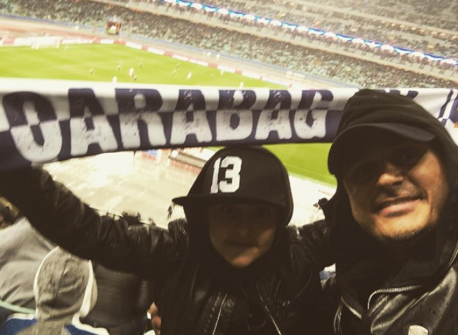 Miri Yusif oğlu ilə Qarabağ-Roma matçında - foto