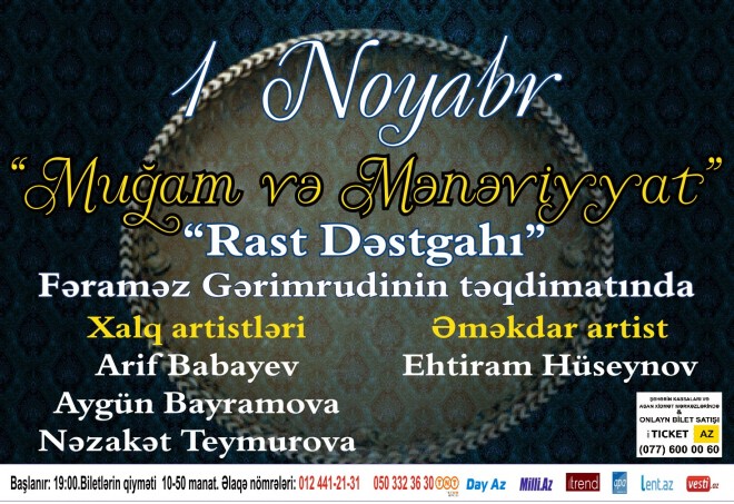 “Muğam və Mənəviyyat”, “Rast Dəsgahı” adlı konsert proqramı reallaşacaq