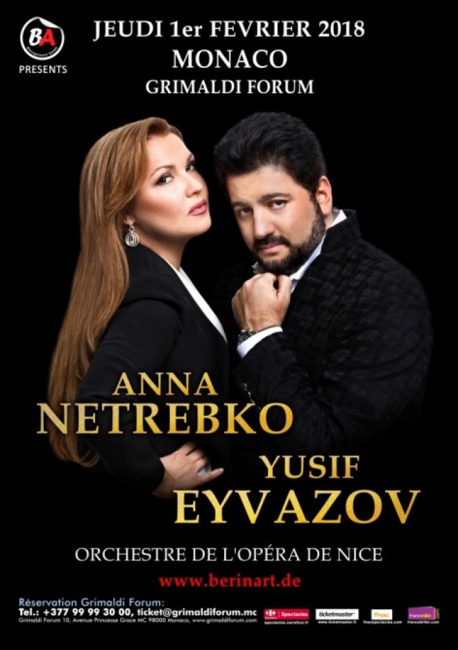 Anna Netrebko və Yusif Eyvazov Monakoda konsert verəcək