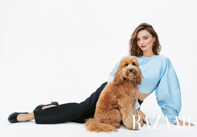 Miranda Kerr “Harpers Bazaar” jurnalına iti ilə çəkildi - fotolar