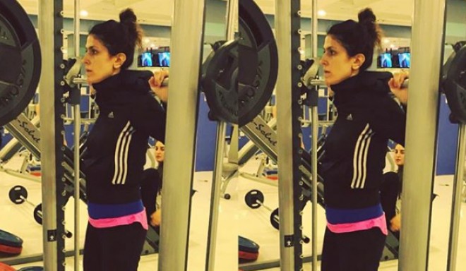 Samira idman edərkən - foto