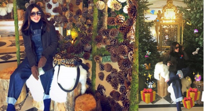 Modelin Yeni il ağacı ilə şəkli