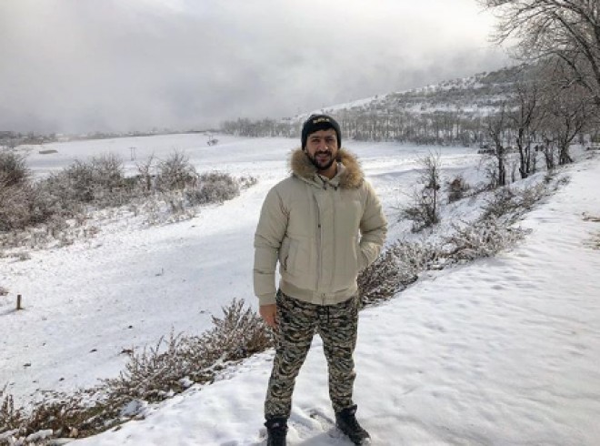 Məşhurlarımızın qarda fotoları