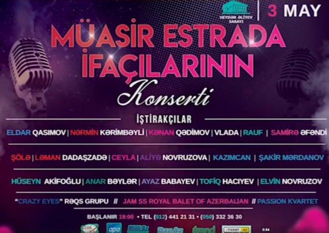 Müasir estrada ifaçılarının konserti keçiriləcək
