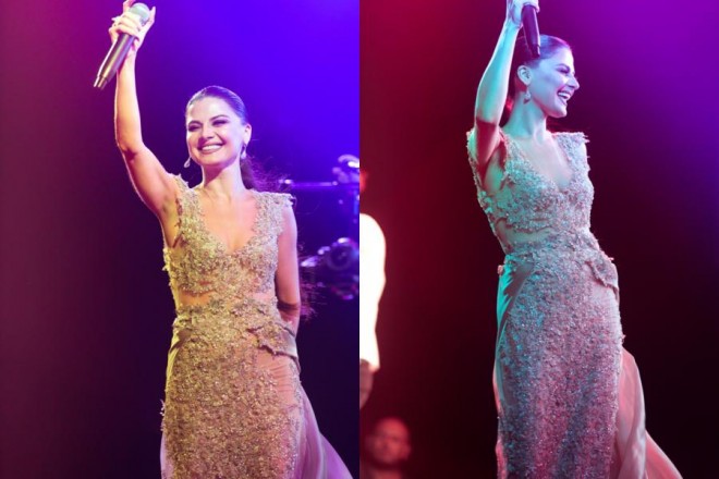 Müğənni dəniz kənarında konsert verdi - foto