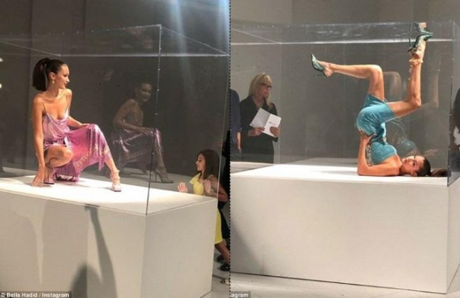 Model&nbsp;şüşə qutunun içinə girdi - fotosessiya