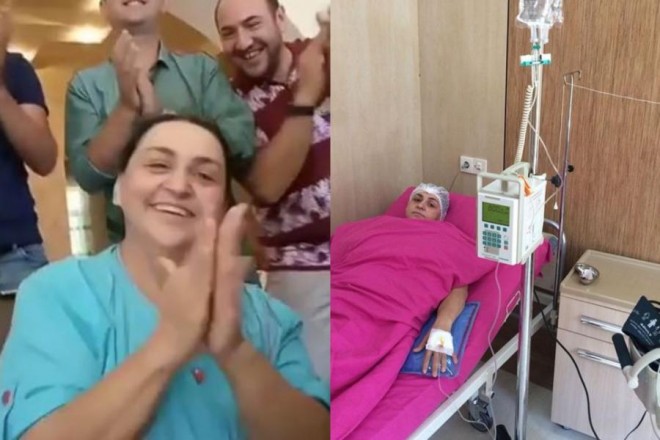 Xərçəngdən əziyyət çəkən aktrisa çəkiliş məkanında - video