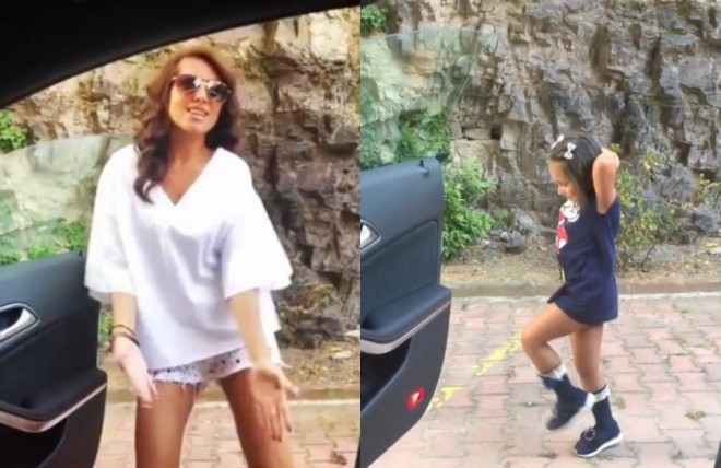 Müğənni və qızı “Do the Shiggy”yə qoşuldu - video
