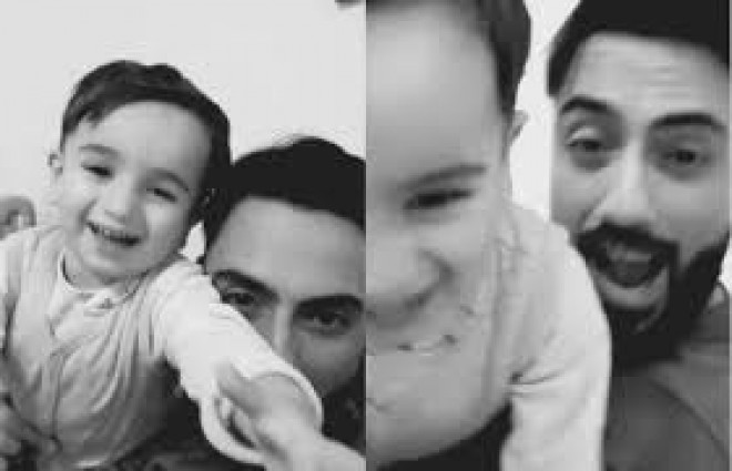 Müğənni oğlu ilə oynadı - video