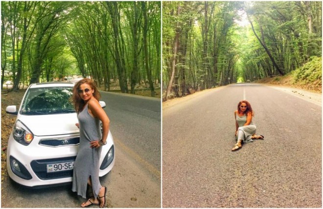 Sevinc Musayeva avtomobili ilə şəkil çəkdirdi&nbsp;