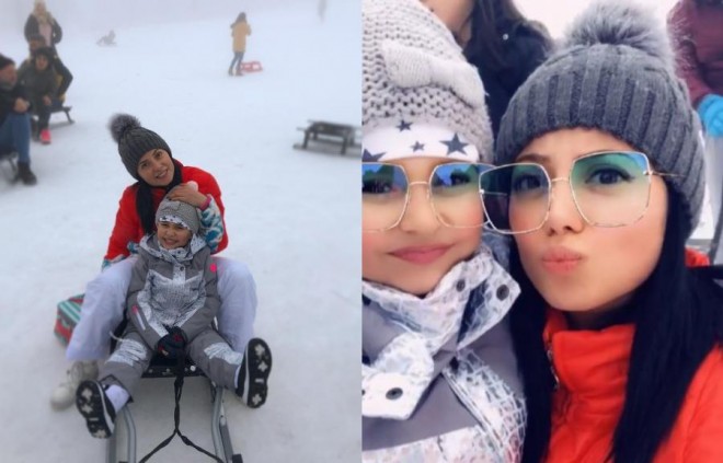 Ayan qızı Selena ilə istirahət edir - foto+video