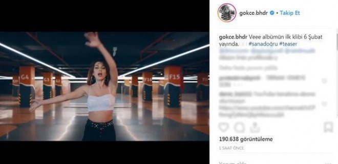 Gökçə Bahadır klip çəkdirdi