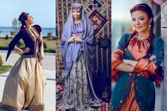 Milli geyimdə fotosessiya etdirdilər