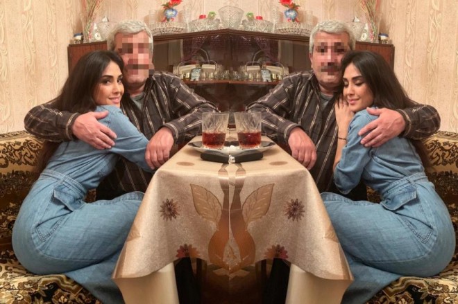 Pərvin Abıyeva atasının üzünü bağladı