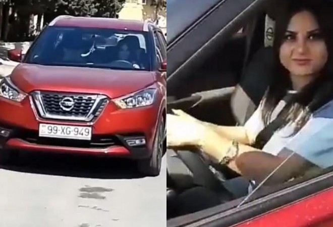 Xəyalə avtomobilinin sükanı arxasına keçdi - video