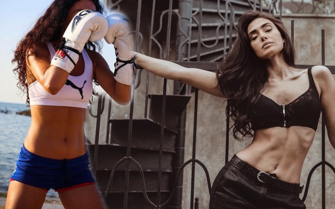 Dilarə ilə Pərvinin əzələ davası