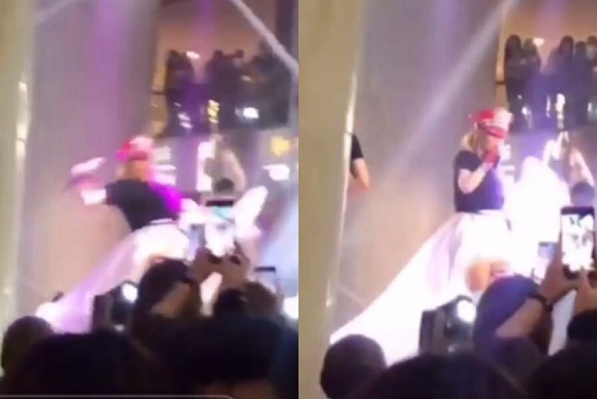 &nbsp;Aygünün ayağı sürüşüb yıxıldı - video