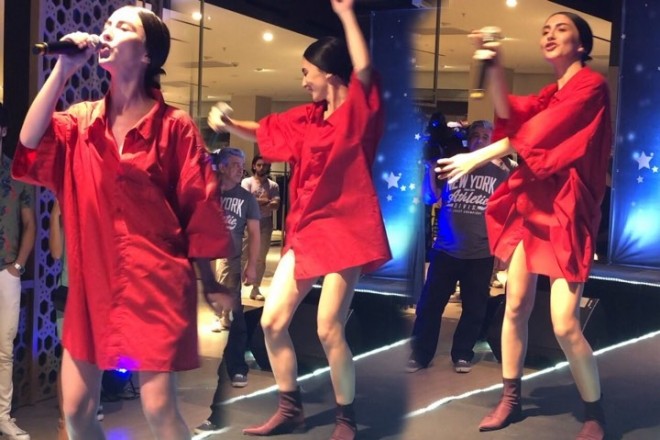 Dilarə səhnəyə qırmızı köynəkdə çıxdı&nbsp;