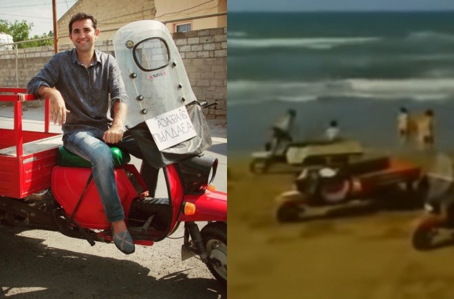 Aktyor "Yuxu"dakı motosikletinə mindi - foto