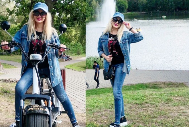 Xalq artisti&nbsp;Litvada&nbsp;motosiklet sürür - foto