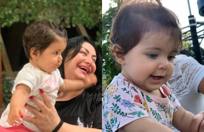 Almaz Ələsgərli nəvəsi ilə - foto