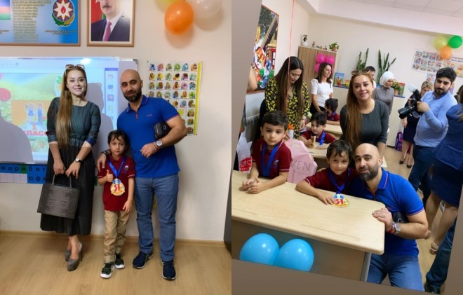 Xatirə əri ilə məktəbə getdi - foto