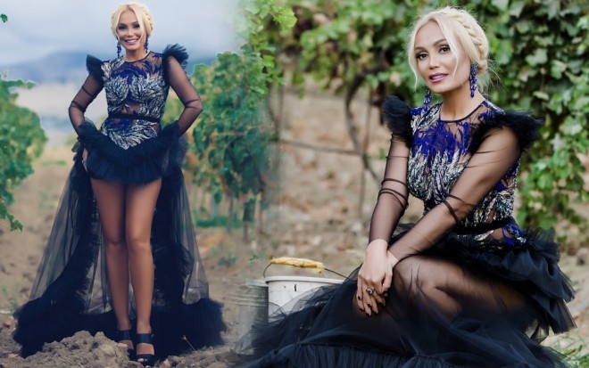 Nura Suri üzüm bağında şəkil çəkdirdi