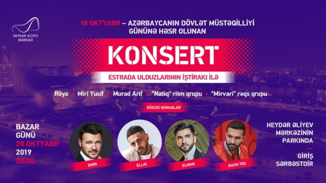 Müstəqilliyi Günü ilə bağlı konsert olacaq