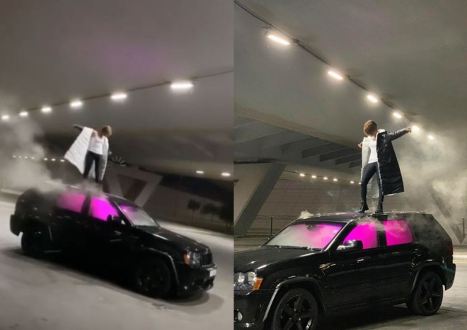 Röya cipin üstündə şəkil çəkdirdi