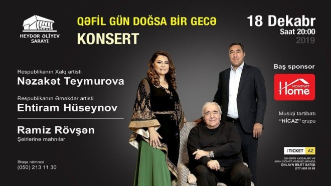 "Qəfil gün doğsa bir gecə" adlı konsert olacaq
