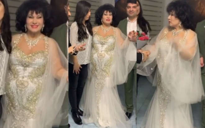 Zeynəb Xanlarovanın Yeni il çəkilişinə gəldi - video