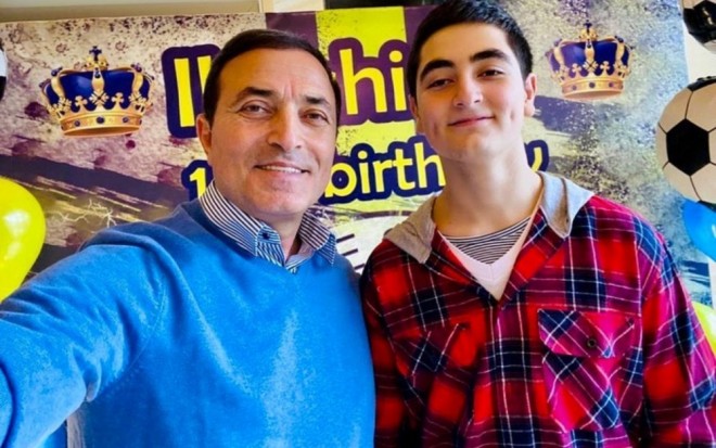 Mənsum İbrahimovun oğlu ilə fotosu