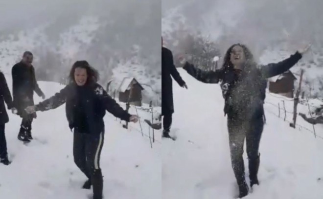 Əməkdar artist&nbsp;sevincini gizlədə bilmədi - video