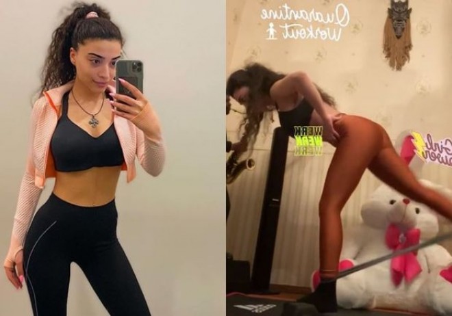 Səmra evdə əzələlərini oynadır