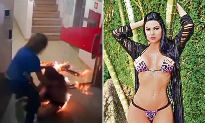 Braziliyalı model özünü yandırdı